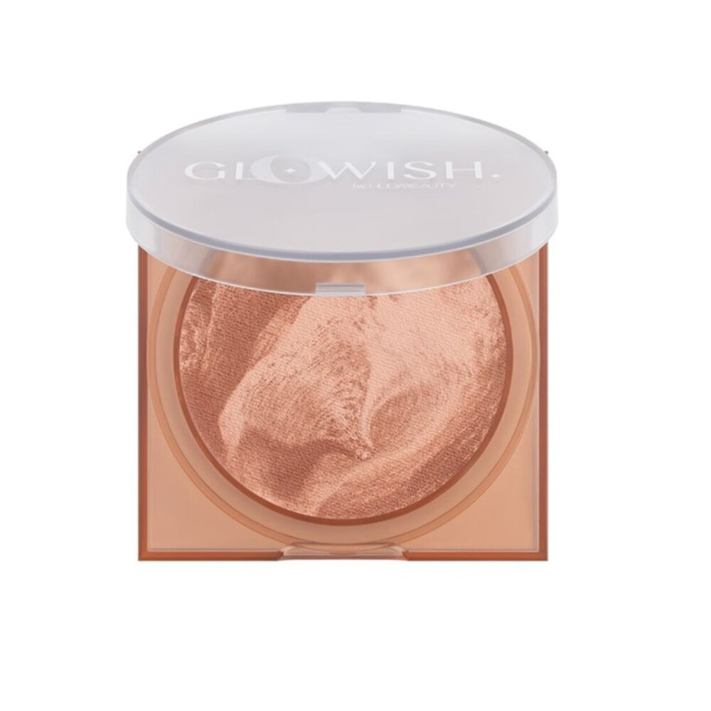 NWT Huda Beauty GloWish Soft Radiance Bronzing Powder in 01 LIGHT Vegan Bronzer